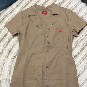 Dickies Tan Button-Up Shirt Dress L